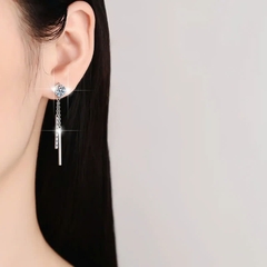 Bông Tai ESME ESES040 Kim Cương Đá Moissanite Bạc 925 Xi Kim 5 lớp