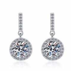 Bông Tai ESME ESES038 Kim Cương Đá Moissanite Bạc 925 Xi Kim 5 lớp