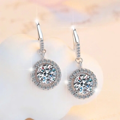 Bông Tai ESME ESES037 Kim Cương Đá Moissanite Bạc 925 Xi Kim 5 lớp