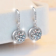 Bông Tai ESME ESES037 Kim Cương Đá Moissanite Bạc 925 Xi Kim 5 lớp