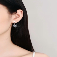 Bông Tai ESME ESES035 Kim Cương Đá Moissanite Bạc 925 Xi Kim 5 lớp