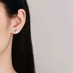 Bông Tai ESME ESES032 Kim Cương Đá Moissanite Bạc 925 Xi Kim 5 lớp