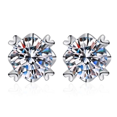 Bông Tai ESME ESES032 Kim Cương Đá Moissanite Bạc 925 Xi Kim 5 lớp