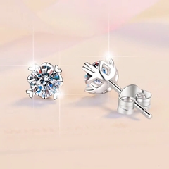 Bông Tai ESME ESES032 Kim Cương Đá Moissanite Bạc 925 Xi Kim 5 lớp
