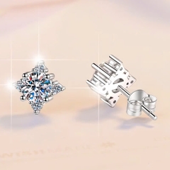 Bông Tai ESME ESES031 Kim Cương Đá Moissanite Bạc 925 Xi Kim 5 lớp