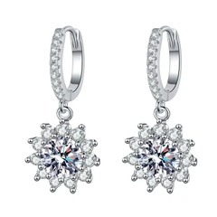 Bông Tai ESME ESES029 Kim Cương Đá Moissanite Bạc 925 Xi Kim 5 lớp