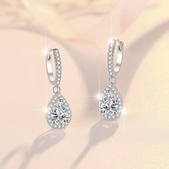 Bông Tai ESME ESES028 Kim Cương Đá Moissanite Bạc 925 Xi Kim 5 lớp