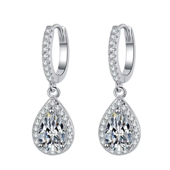 Bông Tai ESME ESES028 Kim Cương Đá Moissanite Bạc 925 Xi Kim 5 lớp