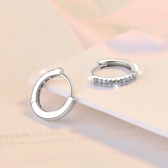 Bông Tai ESME ESES027 Kim Cương Đá Moissanite Bạc 925 Xi Kim 5 lớp