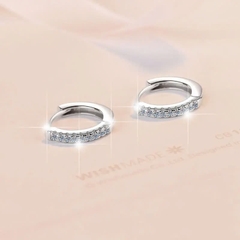 Bông Tai ESME ESES027 Kim Cương Đá Moissanite Bạc 925 Xi Kim 5 lớp