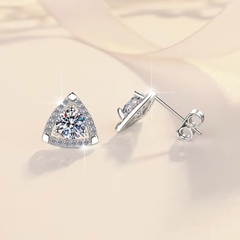 Bông Tai ESME ESES024 Kim Cương Đá Moissanite Bạc 925 Xi Kim 5 lớp