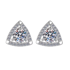 Bông Tai ESME ESES024 Kim Cương Đá Moissanite Bạc 925 Xi Kim 5 lớp
