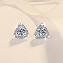 Bông Tai ESME ESES024 Kim Cương Đá Moissanite Bạc 925 Xi Kim 5 lớp