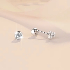 Bông Tai ESME ESES022 Kim Cương Đá Moissanite Bạc 925 Xi Kim 5 lớp