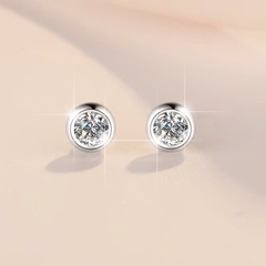 Bông Tai ESME ESES022 Kim Cương Đá Moissanite Bạc 925 Xi Kim 5 lớp
