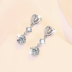 Bông Tai ESME ESES017 Kim Cương Đá Moissanite Bạc 925 Xi Kim 5 lớp