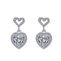 Bông Tai ESME ESES016 Kim Cương Đá Moissanite Bạc 925 Xi Kim 5 lớp