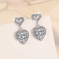 Bông Tai ESME ESES016 Kim Cương Đá Moissanite Bạc 925 Xi Kim 5 lớp