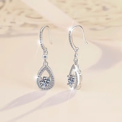 Bông Tai ESME ESES014 Kim Cương Đá Moissanite Bạc 925 Xi Kim 5 lớp