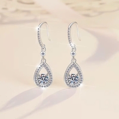 Bông Tai ESME ESES014 Kim Cương Đá Moissanite Bạc 925 Xi Kim 5 lớp