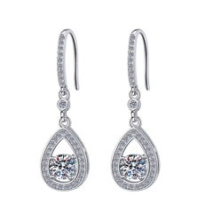Bông Tai ESME ESES014 Kim Cương Đá Moissanite Bạc 925 Xi Kim 5 lớp