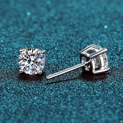 Bông Tai ESME ESES012 Kim Cương Đá Moissanite Bạc 925 Xi Kim 5 lớp