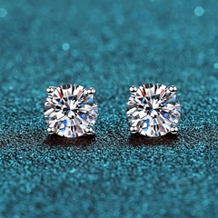 Bông Tai ESME ESES012 Kim Cương Đá Moissanite Bạc 925 Xi Kim 5 lớp