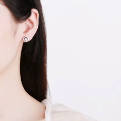 Bông Tai ESME ESES008 Kim Cương Đá Moissanite Bạc 925 Xi Kim 5 lớp