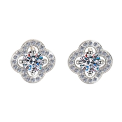 Bông Tai ESME ESES008 Kim Cương Đá Moissanite Bạc 925 Xi Kim 5 lớp