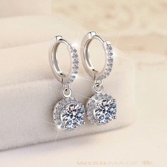 Bông Tai ESME ESES003 Kim Cương Đá Moissanite Bạc 925 Xi Kim 5 lớp
