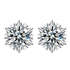 Bông Tai ESME ESES007 Kim Cương Đá Moissanite Bạc 925 Xi Kim 5 lớp