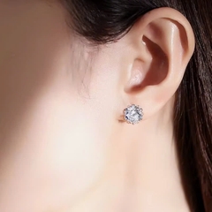 Bông Tai ESME ESES007 Kim Cương Đá Moissanite Bạc 925 Xi Kim 5 lớp