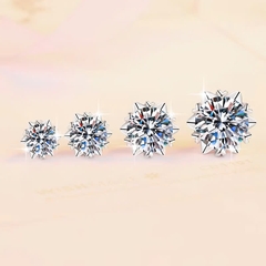 Bông Tai ESME ESES007 Kim Cương Đá Moissanite Bạc 925 Xi Kim 5 lớp