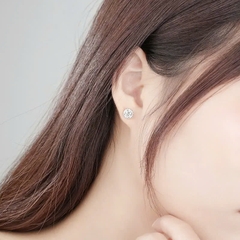 Bông Tai ESME ESES011 Kim Cương Đá Moissanite Bạc 925 Xi Kim 5 lớp