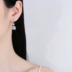 Bông Tai ESME ESES015 Kim Cương Đá Moissanite Bạc 925 Xi Kim 5 lớp