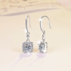 Bông Tai ESME ESES015 Kim Cương Đá Moissanite Bạc 925 Xi Kim 5 lớp