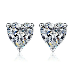 Bông Tai ESME ESES052 Kim Cương Đá Moissanite Bạc 925 Xi Kim 5 lớp