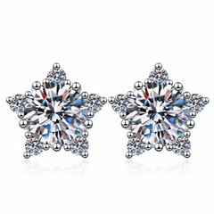 Bông Tai ESME ESES053 Kim Cương Đá Moissanite Bạc 925 Xi Kim 5 lớp