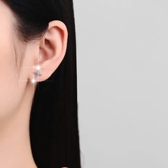 Bông Tai ESME ESES055 Kim Cương Đá Moissanite Bạc 925 Xi Kim 5 lớp