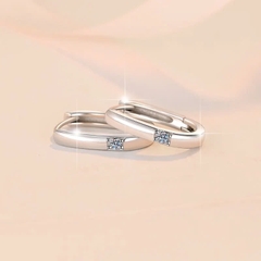 Bông Tai ESME ESJZ0063 Kim Cương Đá Moissanite Bạc 925 Xi Kim 5 lớp