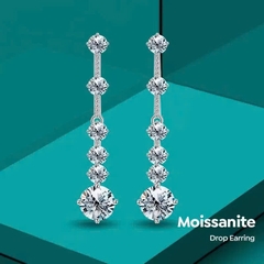Bông Tai ESME ESNN002 Kim Cương Đá Moissanite Bạc 925 Xi Kim 5 lớp