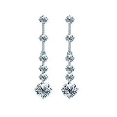 Bông Tai ESME ESNN002 Kim Cương Đá Moissanite Bạc 925 Xi Kim 5 lớp