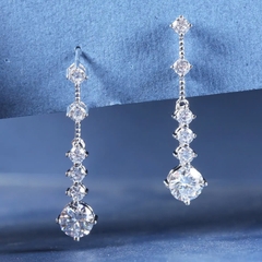 Bông Tai ESME ESNN002 Kim Cương Đá Moissanite Bạc 925 Xi Kim 5 lớp