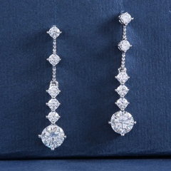Bông Tai ESME ESNN002 Kim Cương Đá Moissanite Bạc 925 Xi Kim 5 lớp
