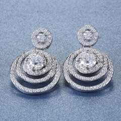 Bông Tai ESME ESES043a Kim Cương Đá Moissanite Bạc 925 Xi Kim 5 lớp