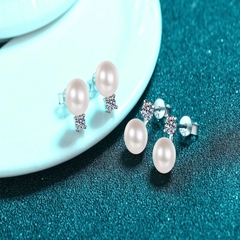 Bông Tai ESME ESES010a Kim Cương Đá Moissanite Bạc 925 Xi Kim 5 lớp
