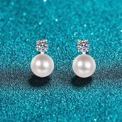 Bông Tai ESME ESES010a Kim Cương Đá Moissanite Bạc 925 Xi Kim 5 lớp