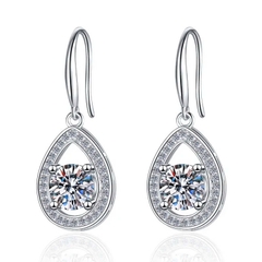 Bông Tai ESME ESES0059  Kim Cương Đá Moissanite Bạc 925 Xi Kim 5 lớp