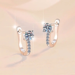 Bông Tai ESME ESES019 Kim Cương Đá Moissanite Bạc 925 Xi Kim 5 lớp