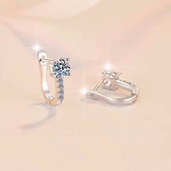 Bông Tai ESME ESES019 Kim Cương Đá Moissanite Bạc 925 Xi Kim 5 lớp